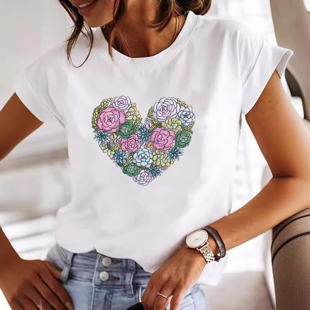 Women's Loose 3D Pattern T-shirt