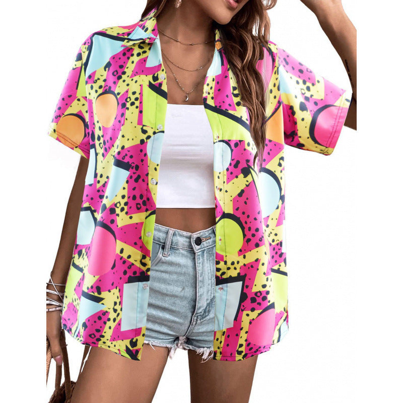 Fashion Personality Women's Floral 3D Printed Shirt