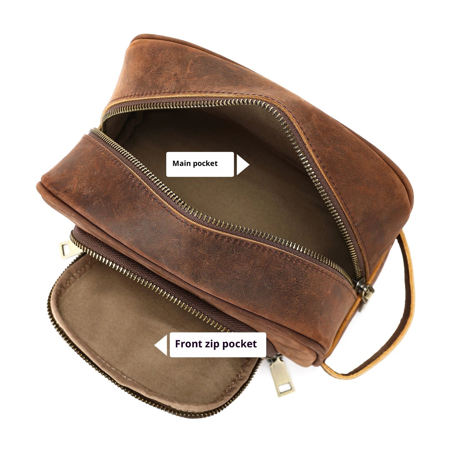 Crazy Horse Leather Retro Neutral Multifunctional Handbag