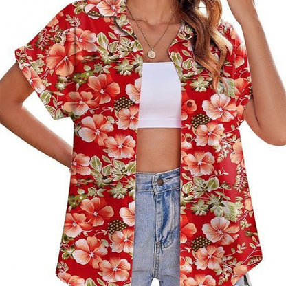 Fashion Personality Women's Floral 3D Printed Shirt