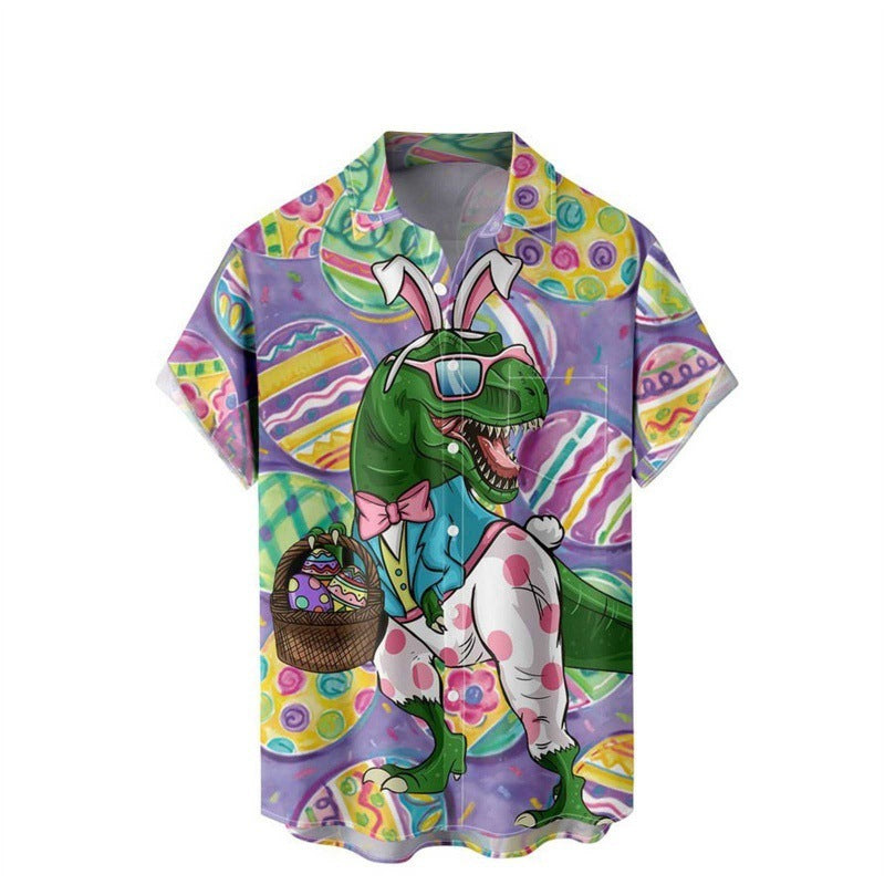 European And American 3D Digital Printing Shirt Hawaiian Casual