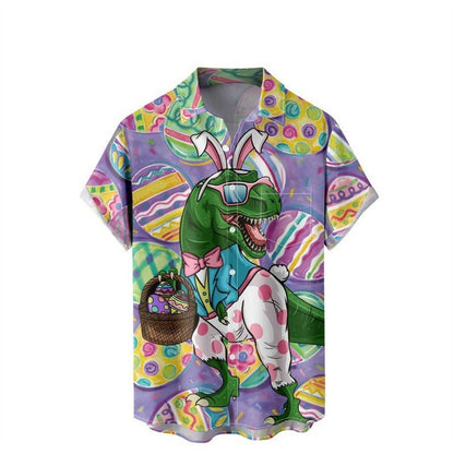 European And American 3D Digital Printing Shirt Hawaiian Casual