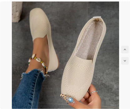 Women's Low-cut Square Toe Flat Bottom Sneaker