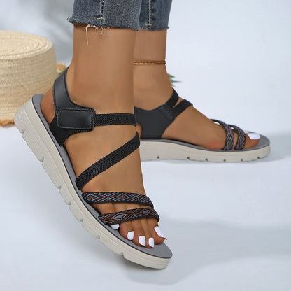 Women's Fashionable Non-slip Printed Flat Sandals