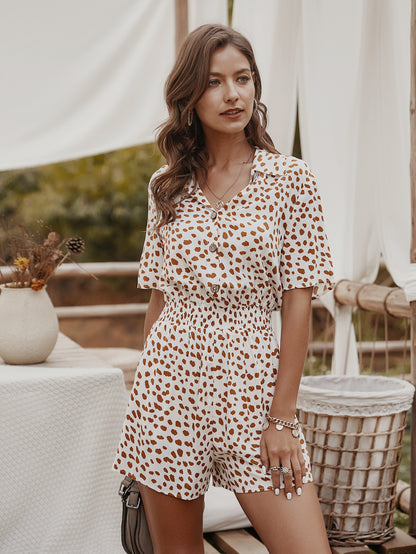 Small floral shirt jumpsuit