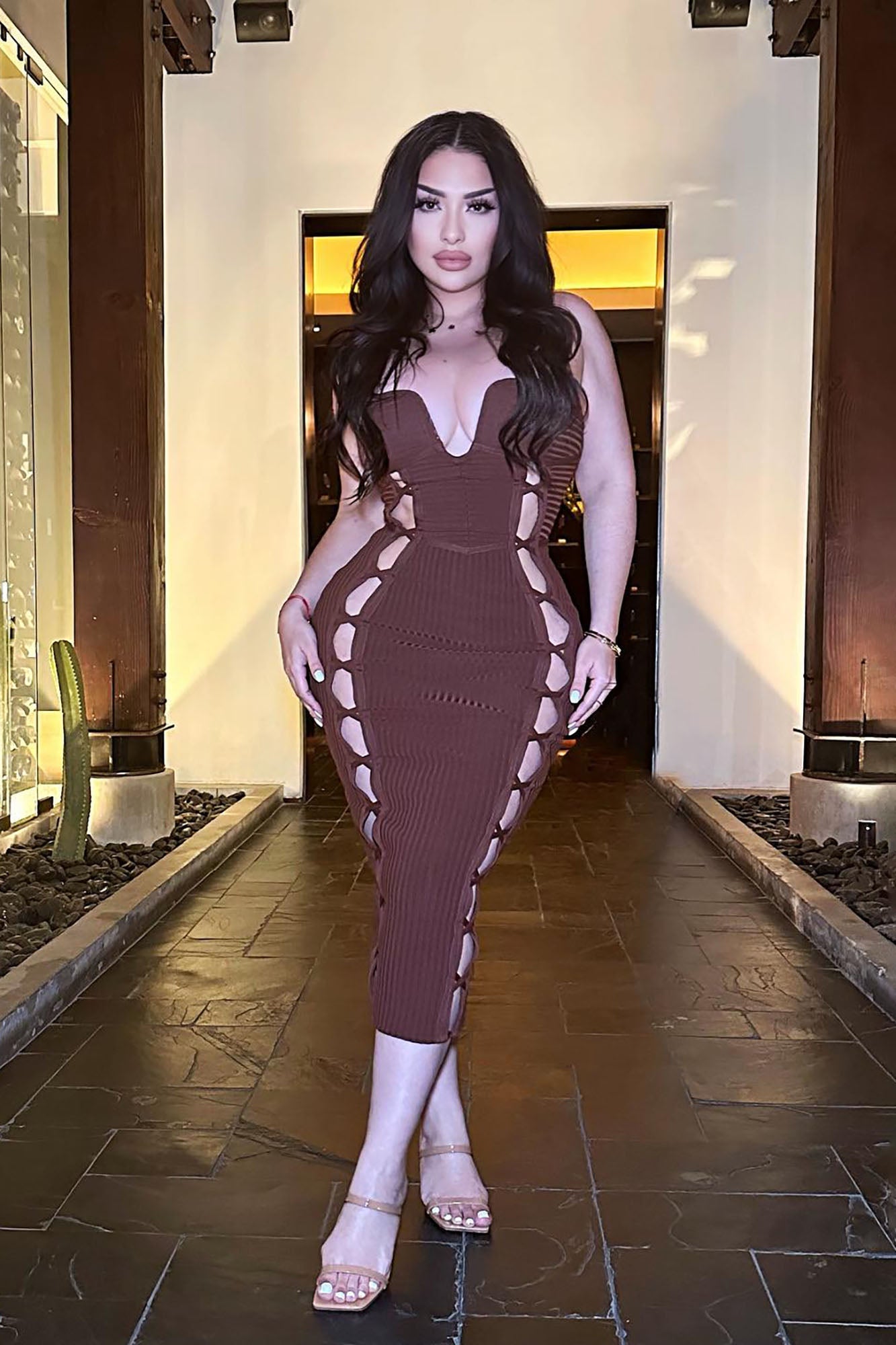 https://cdn.shopify.com/s/files/1/0293/9277/files/11-27-2023_No_Cuts_Given_Bandage_Midi_Dress_Brown_007_MH.jpg?v=1701882685