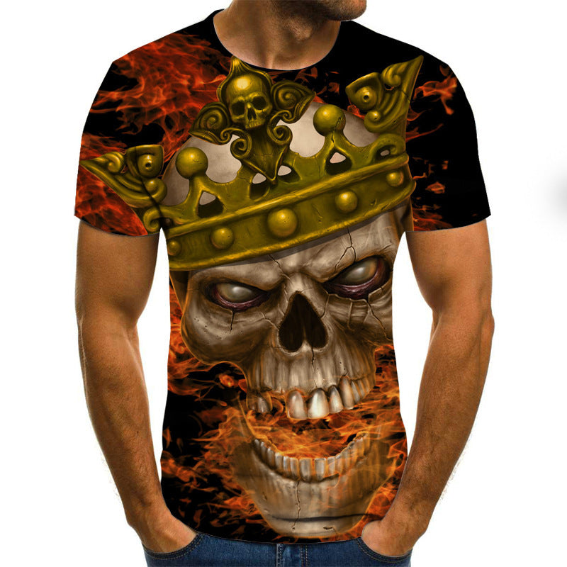 3D short sleeve round neck T-shirt