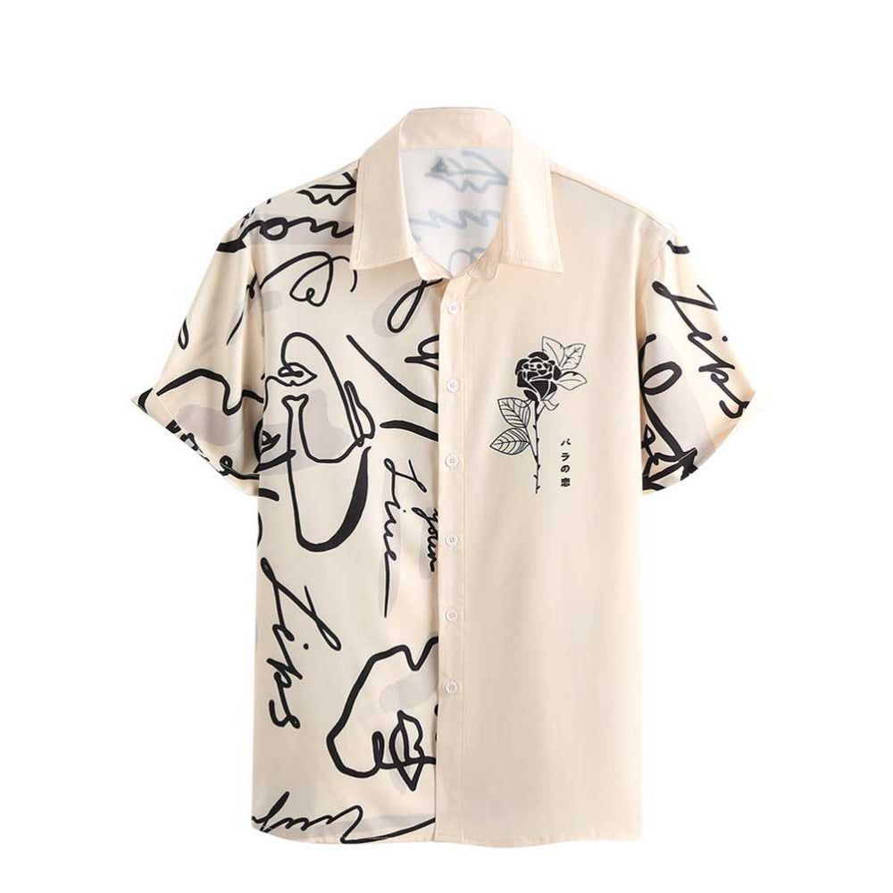 Men's Shirt Hot Sale In Hot-selling Floral-print Hawaiian Beach Degrees