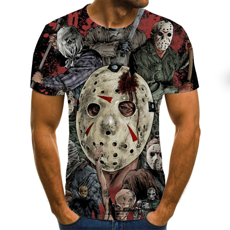 3D short sleeve round neck T-shirt