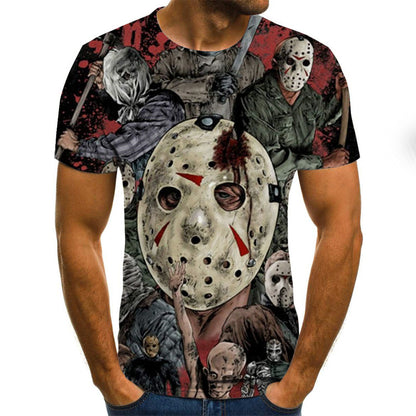 3D short sleeve round neck T-shirt