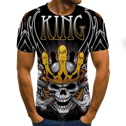 3D short sleeve round neck T-shirt