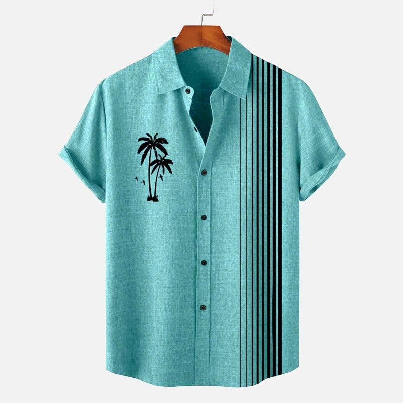 European And American 3D Digital Printing Shirt Hawaiian Casual