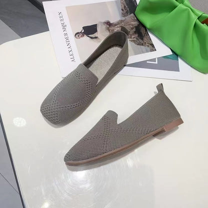 Women's Low-cut Square Toe Flat Bottom Sneaker