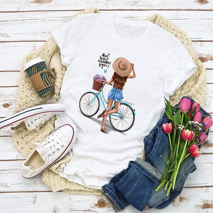 Floral print ladies short sleeve