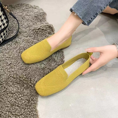 Women's Low-cut Square Toe Flat Bottom Sneaker
