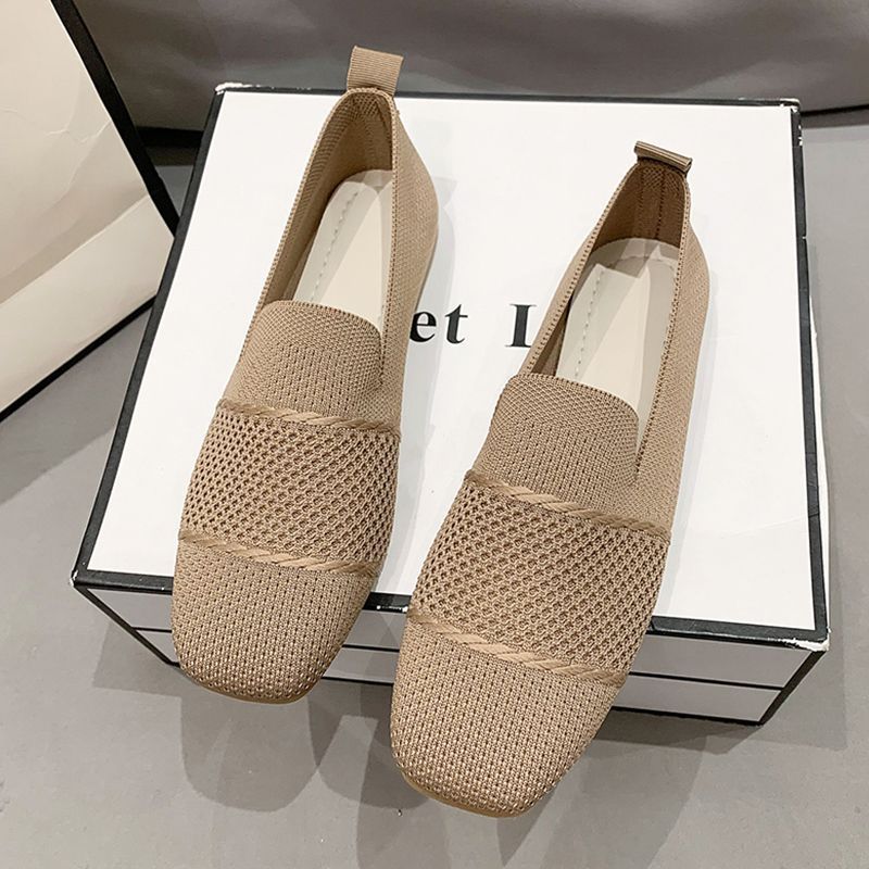 Breathable Flyknit Casual Women's Flat Shoes