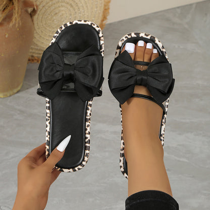 Leopard Print Thick Bottom Female Beach Slippers