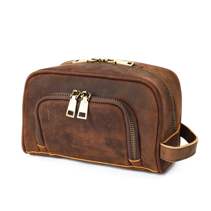 Crazy Horse Leather Retro Neutral Multifunctional Handbag