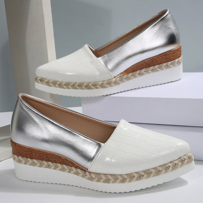 Plus Size Woven Hemp Rope Pointed Women's Shoes