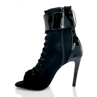 Female Fashion High Heel Open Finger Lace-up High Top Ankle Boots