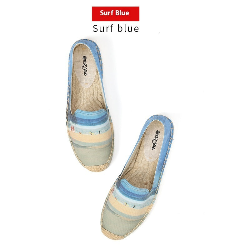 Women's Printed Low Cut Canvas Casual Single Shoes