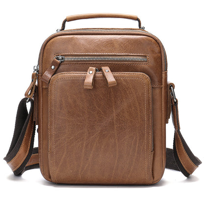 Genuine Leather Shoulder Messenger Bag Vintage Crazy Horse