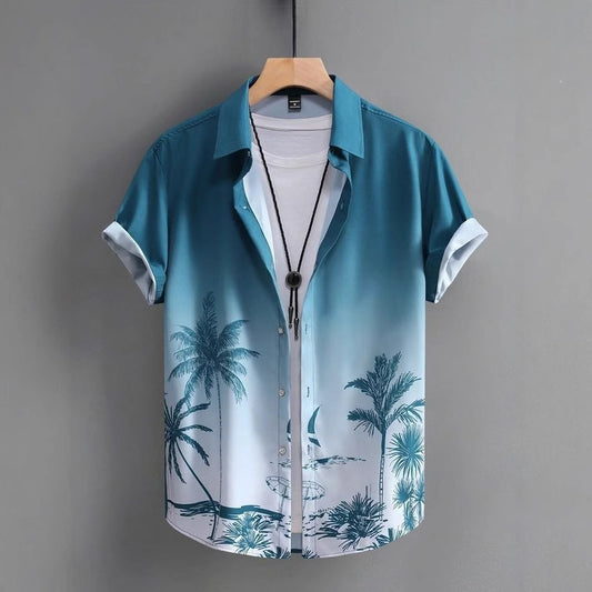 Men's Shirt Hot Sale In Hot-selling Floral-print Hawaiian Beach Degrees