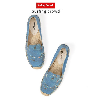 Women's Printed Low Cut Canvas Casual Single Shoes