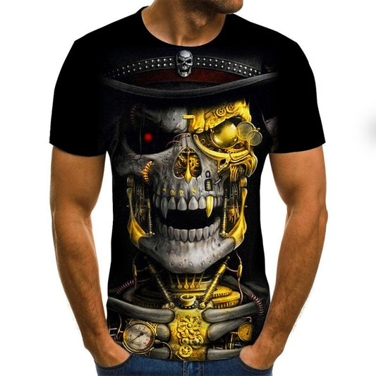 3D short sleeve round neck T-shirt