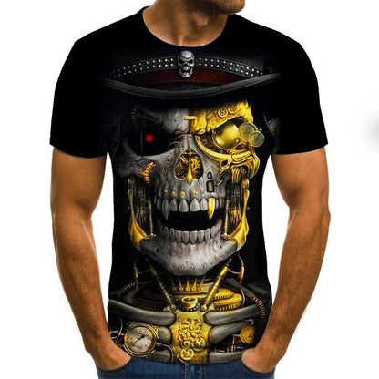3D short sleeve round neck T-shirt