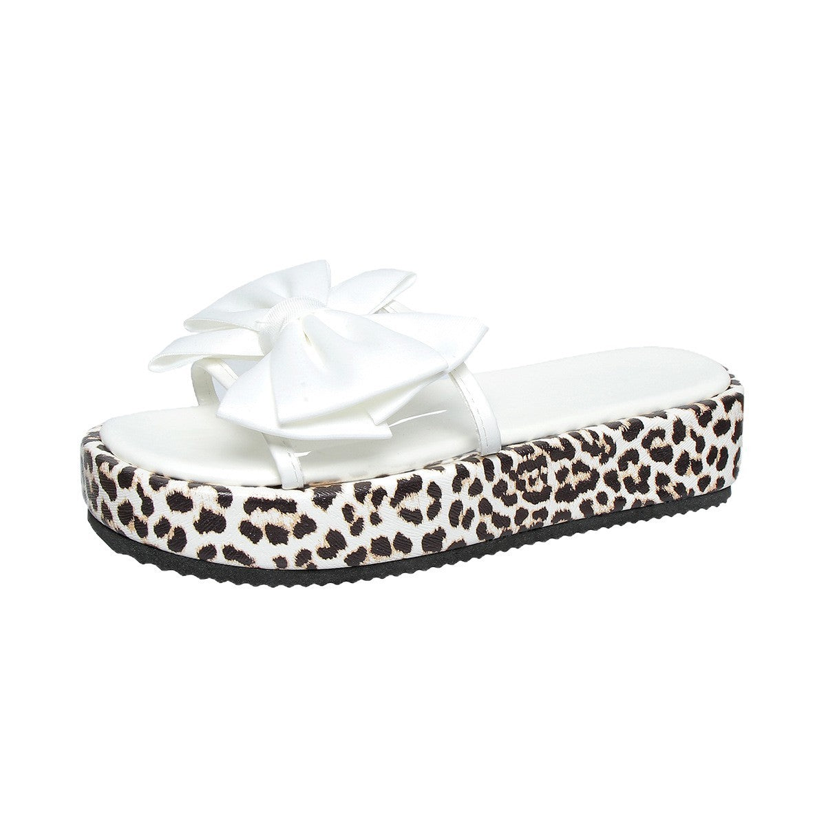 Leopard Print Thick Bottom Female Beach Slippers