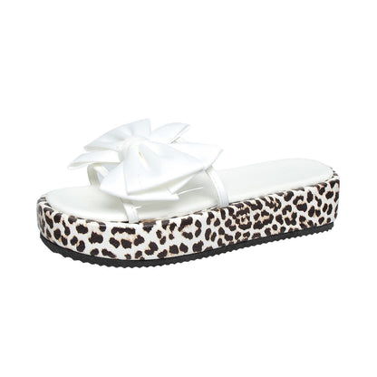 Leopard Print Thick Bottom Female Beach Slippers