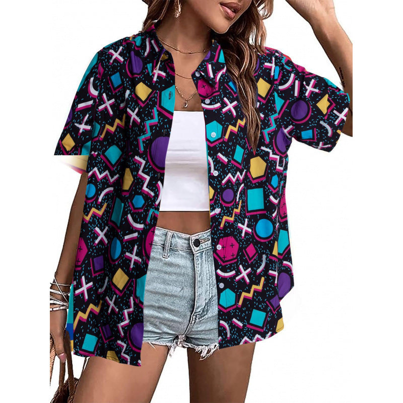 Fashion Personality Women's Floral 3D Printed Shirt
