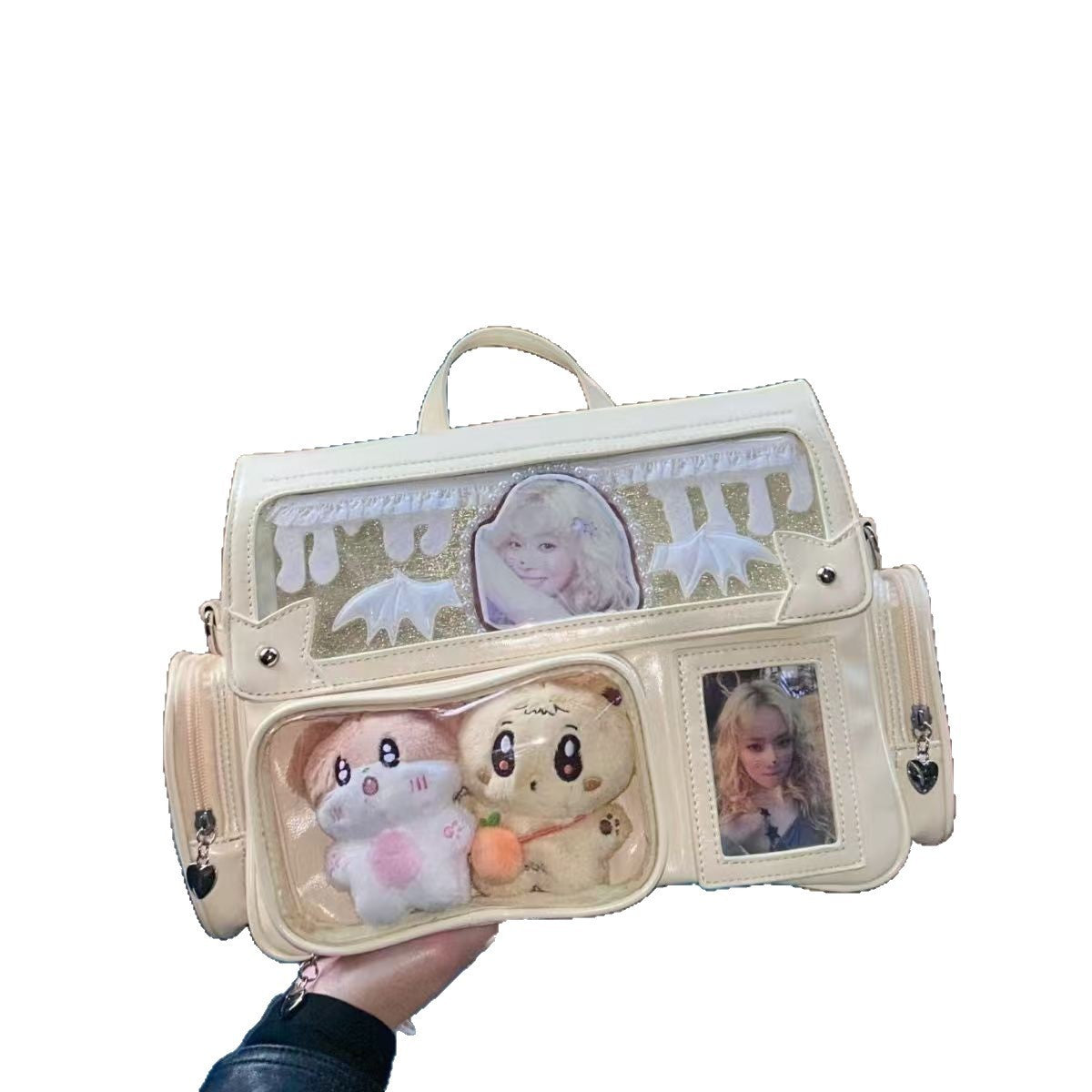 Hidden Light Plate Shoulder Cartoon Backpack Amusement Park Cartoon Backpack Crossbody Bag