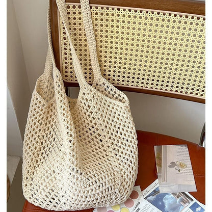 Casual Large Capacity Cotton Thread Woven Bag