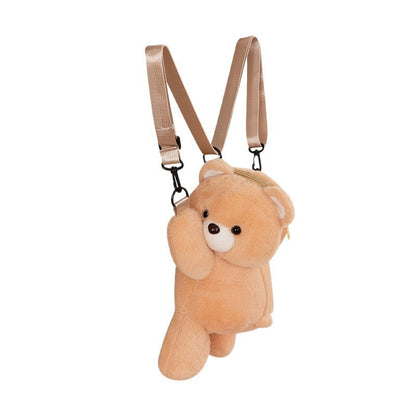 Cartoon Bear Lying Bag Plush Doll Crossbody Bag