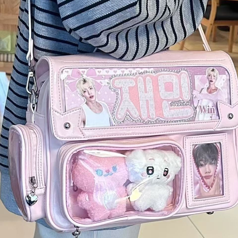 Hidden Light Plate Shoulder Cartoon Backpack Amusement Park Cartoon Backpack Crossbody Bag