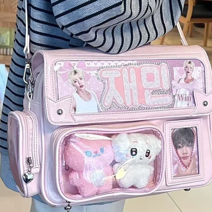 Hidden Light Plate Shoulder Cartoon Backpack Amusement Park Cartoon Backpack Crossbody Bag