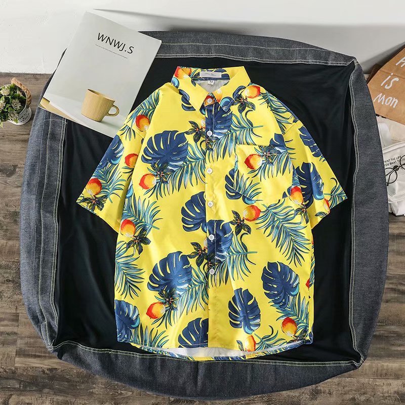 Flower Shirt Men's Short Sleeve