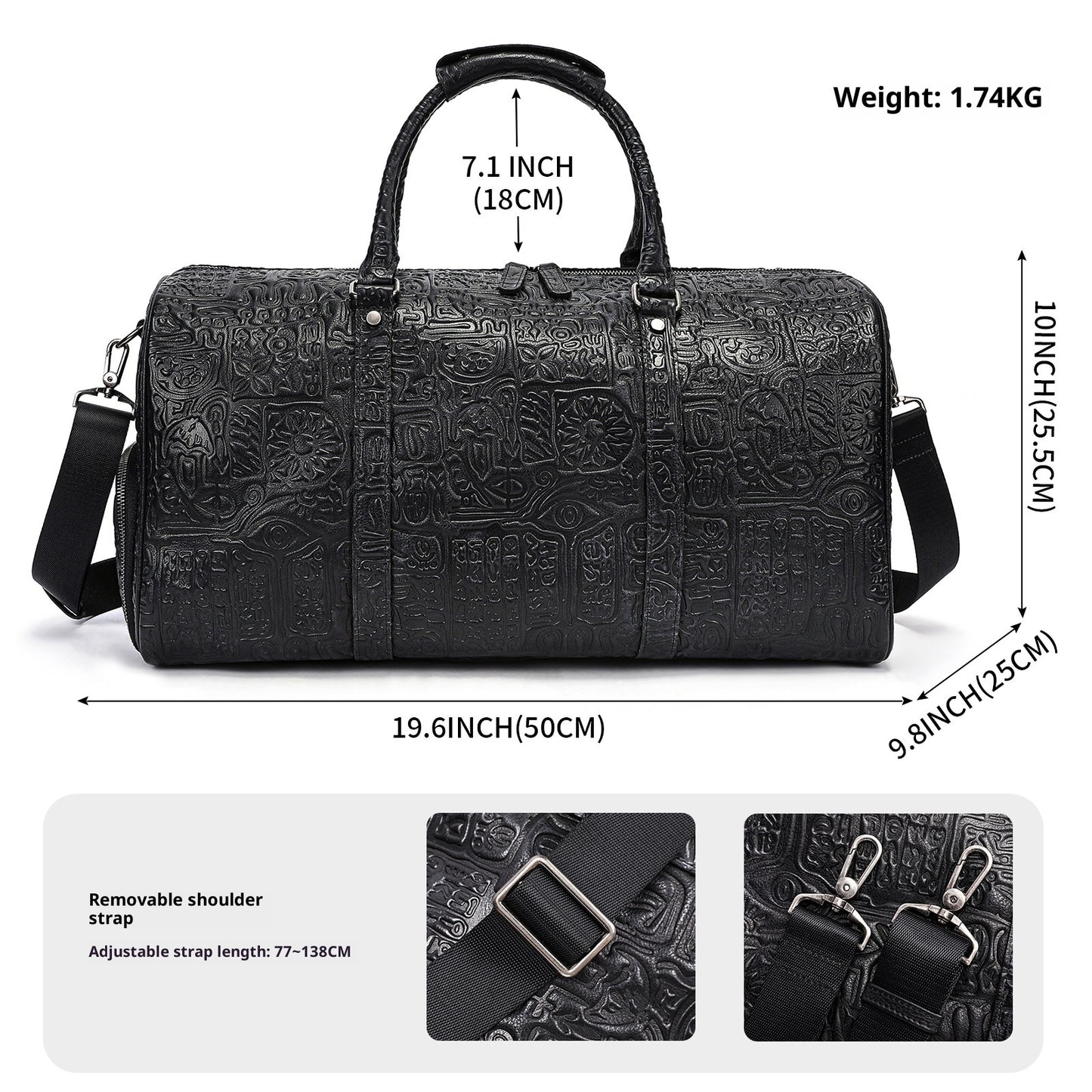 Retro Embossing Design Handbag For Men