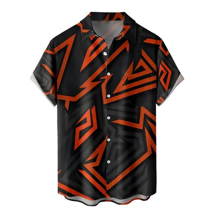 European And American 3D Digital Printing Shirt Hawaiian Casual