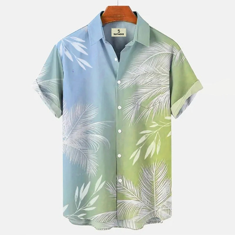 European And American 3D Digital Printing Shirt Hawaiian Casual