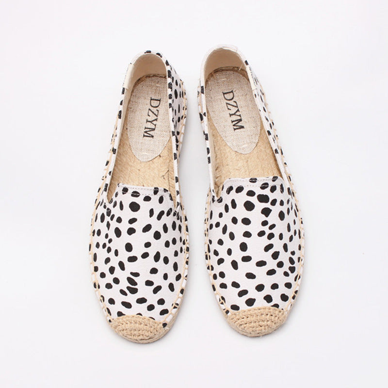 Women's Printed Low Cut Canvas Casual Single Shoes