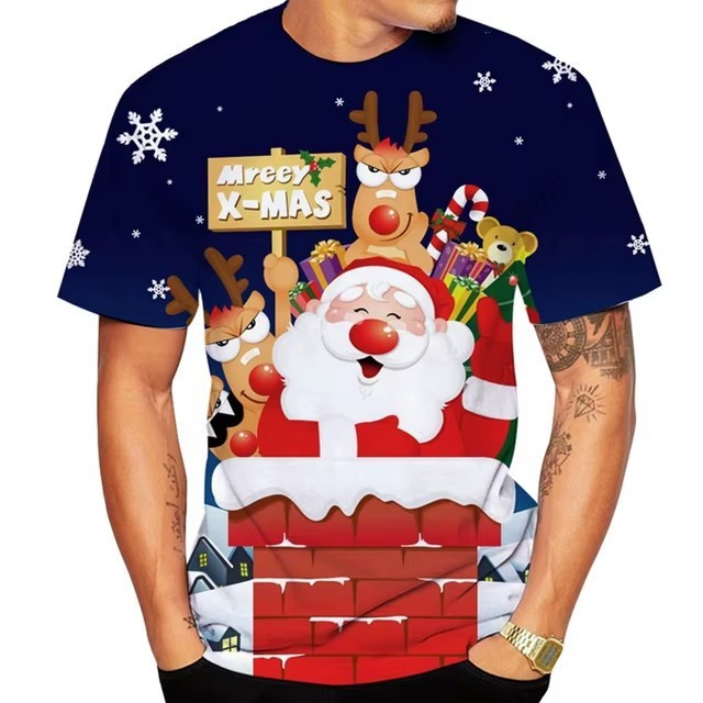 Santa Claus 3D Digital Printing T-shirt