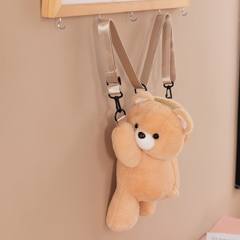 Cartoon Bear Lying Bag Plush Doll Crossbody Bag