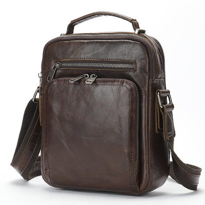 Genuine Leather Shoulder Messenger Bag Vintage Crazy Horse