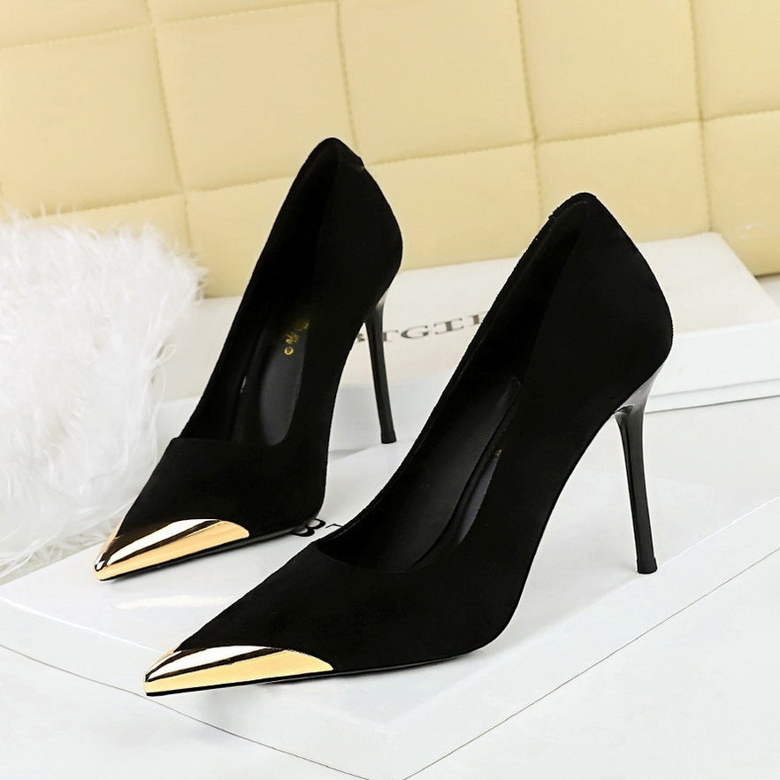 Women's Stiletto Suede Pointed Leopard-print High Heels