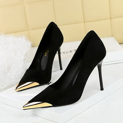 Women's Stiletto Suede Pointed Leopard-print High Heels