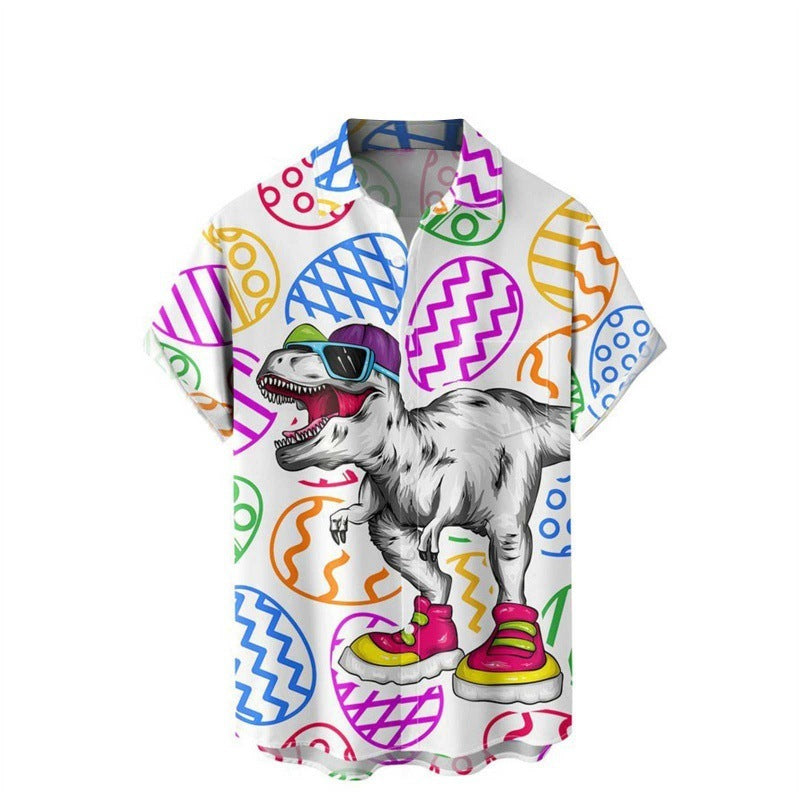 European And American 3D Digital Printing Shirt Hawaiian Casual