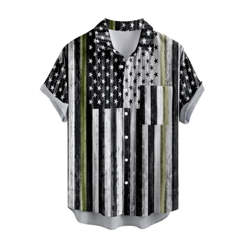 European And American 3D Digital Printing Shirt Hawaiian Casual